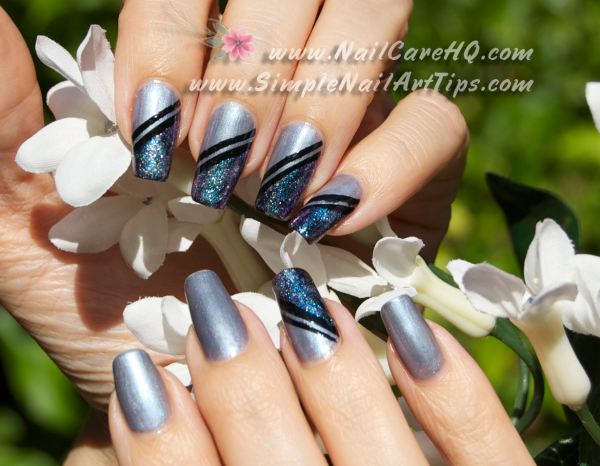 nail shapes nail shapes how to file nails square and squoval Lavender-Taped-Glitter-